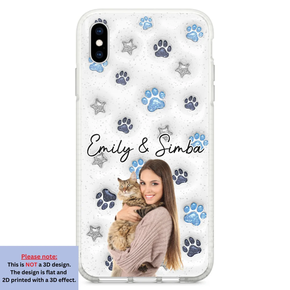 Cat Mom Dad Blue Star Photo - Personalized Custom 3D Inflated Effect Phone Case - Image 23