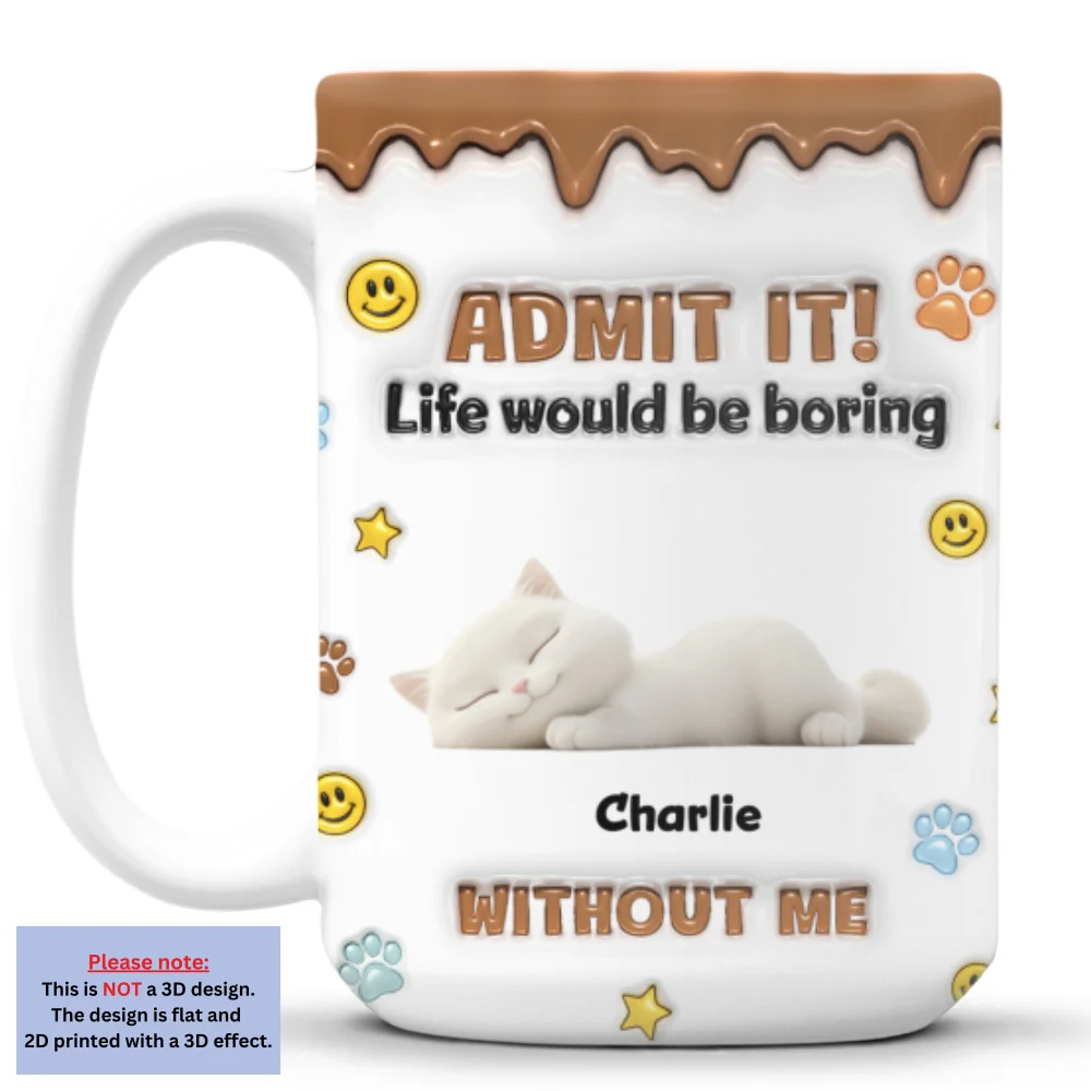 Cat Mom Dad Life Must Have Us - Personalized Custom 3D Inflated Effect Mug - Image 7