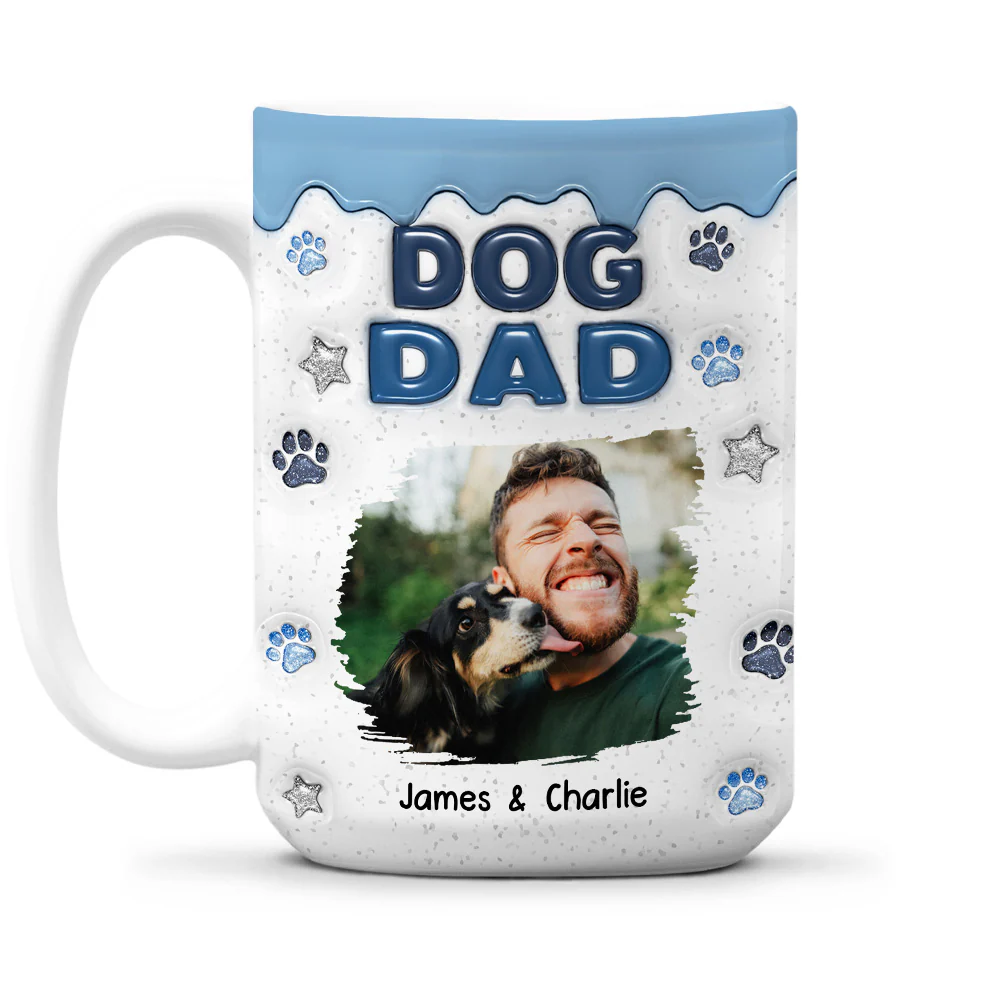 Cat Mom Dad Star Photo - Personalized Custom 3D Inflated Effect Coffee Mug - Image 2