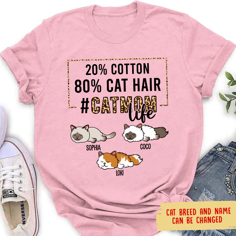 Cat Mom Life - Personalized Custom Women's T-shirt - Image 2