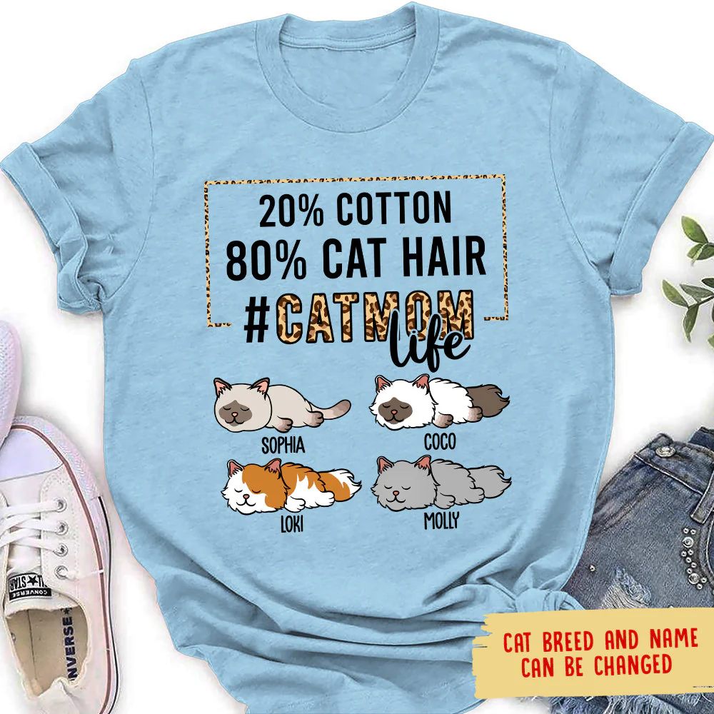 Cat Mom Life - Personalized Custom Women's T-shirt - Image 3