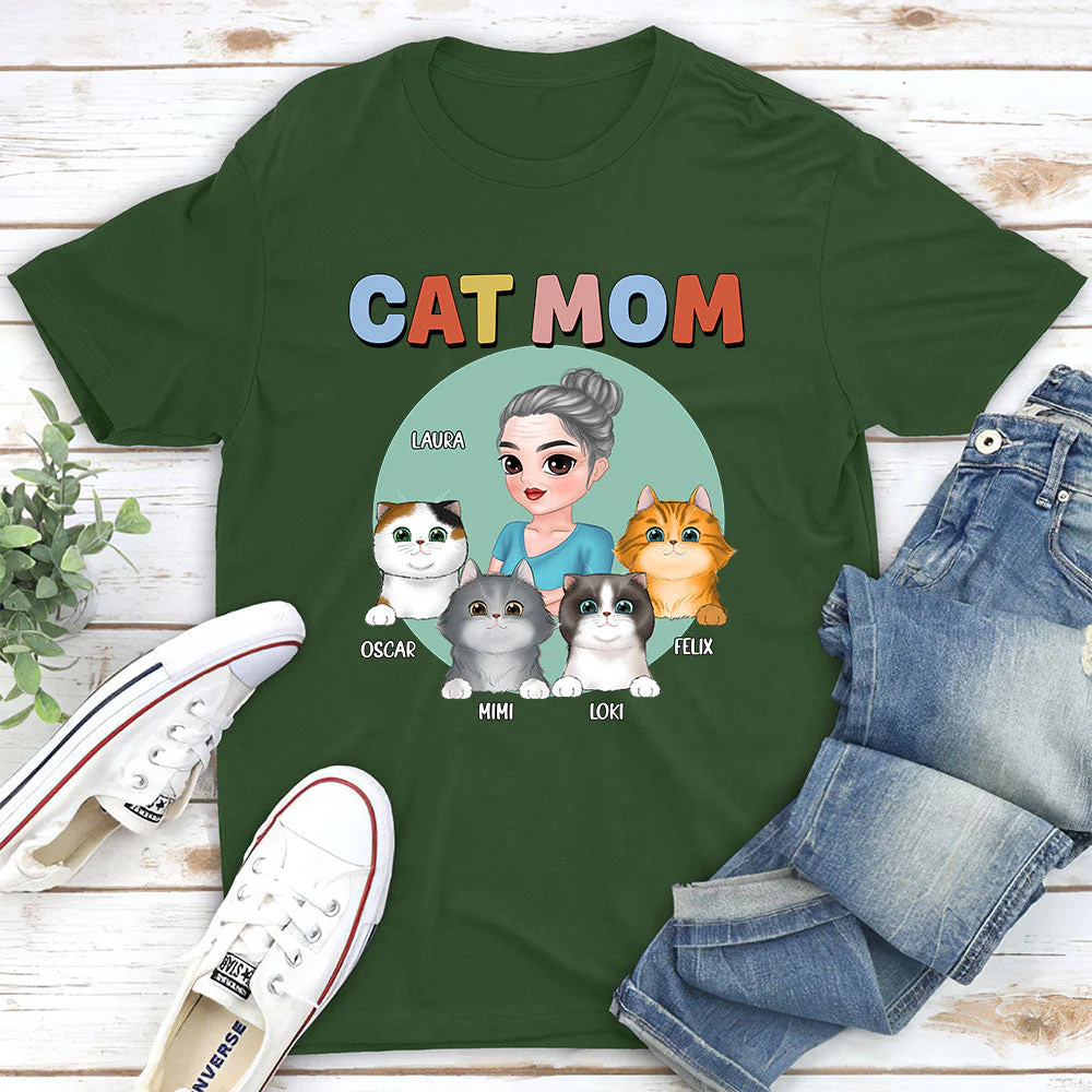 Cat Mom - Personalized Custom Premium T-shirt - Image 5