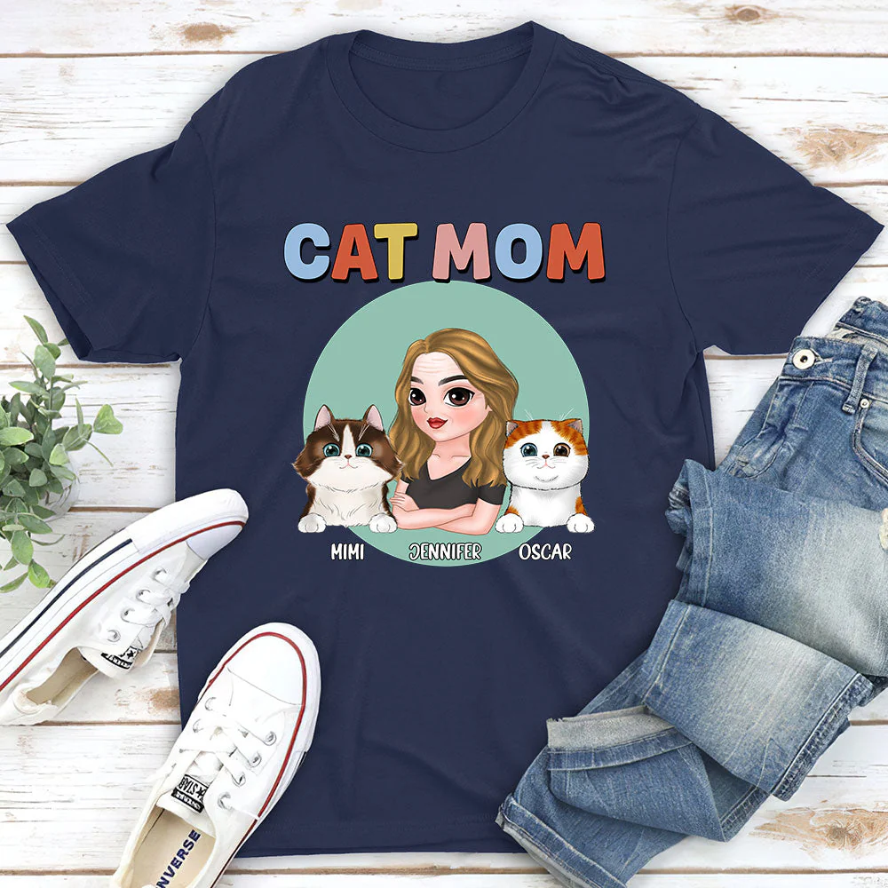 Cat Mom - Personalized Custom Unisex T-shirt - Image 2