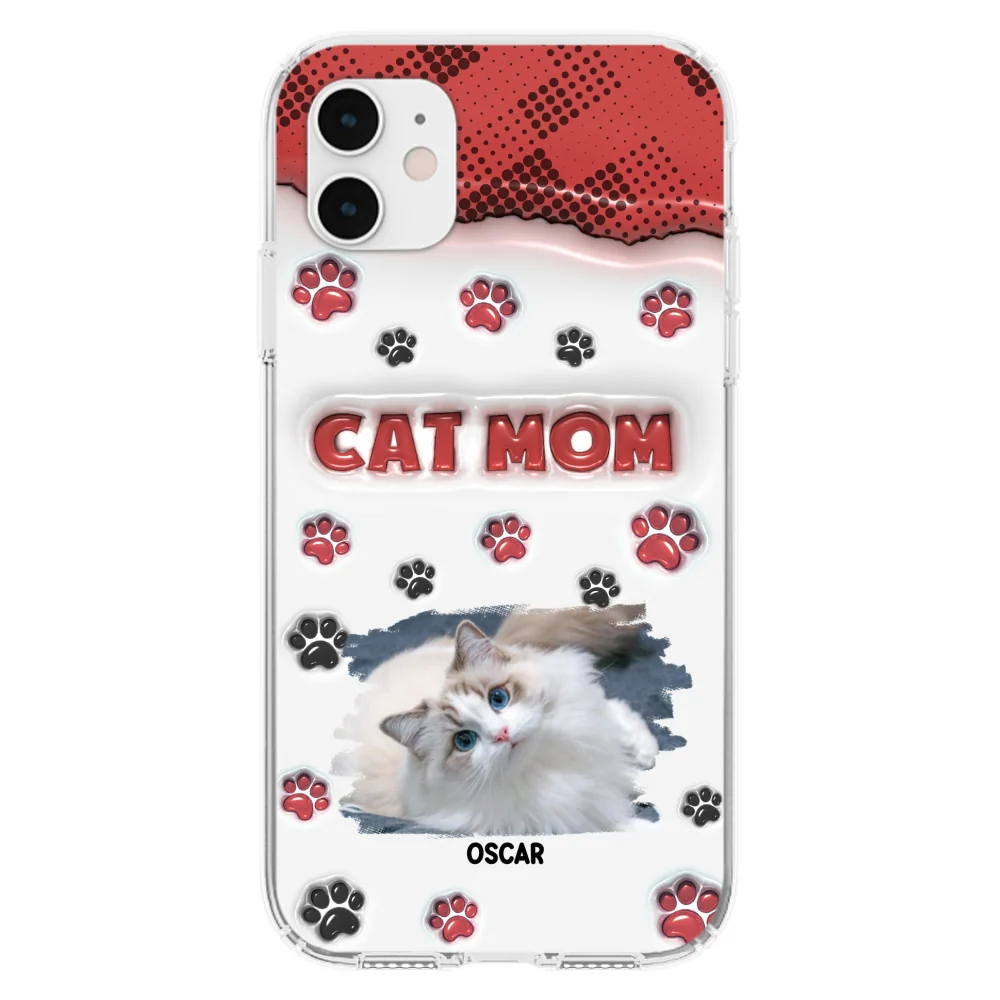 Cat Mom Version Photo - Personalized Custom 3D Inflated Effect Phone Case - Image 9