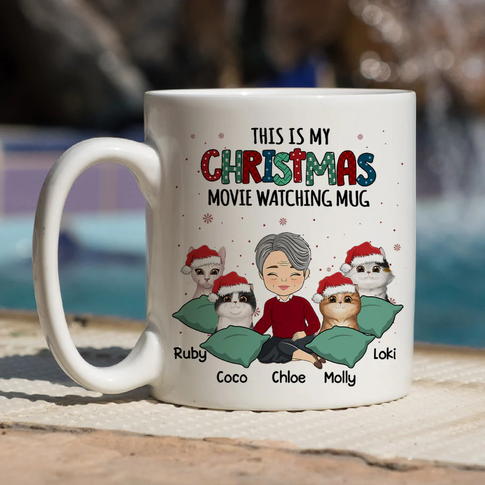 Cat Movie Watching Mug - Personalized Custom Coffee Mug - Image 4