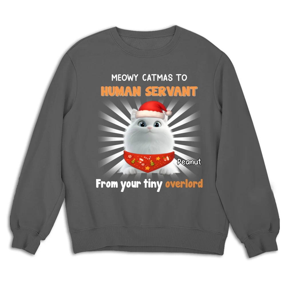 Cat Overlord And Human Servant Christmas - Personalized Custom Sweatshirt - Image 8