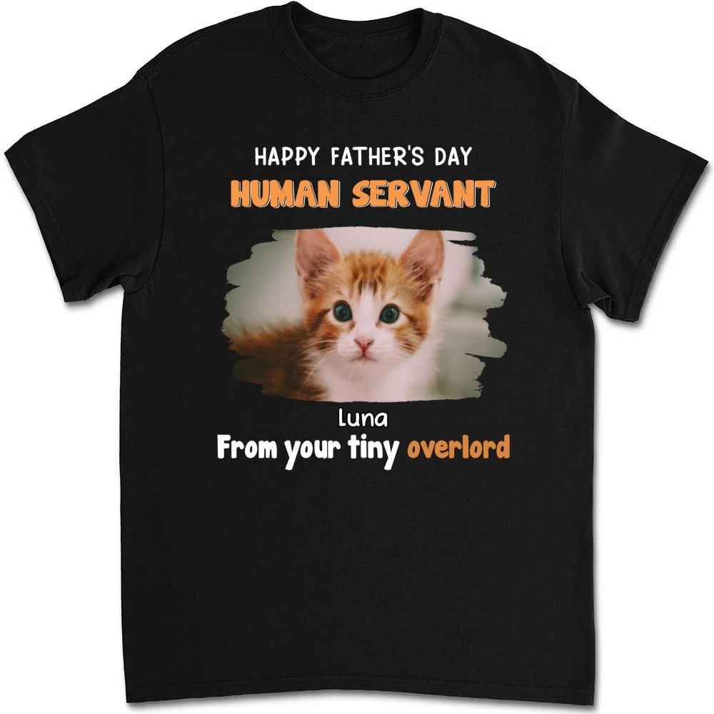 Cat Overlord And Human Servant Photo - Personalized Custom Unisex T-Shirt - Image 6