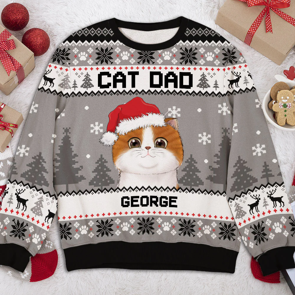 Cat Parents Mint - Personalized Custom All-Over-Print Sweatshirt - Image 2