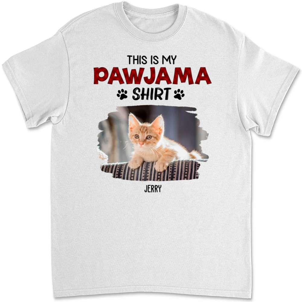 Cat Pawjama Shirt New Style Photo - Personalized Custom Unisex T-Shirt - Image 5