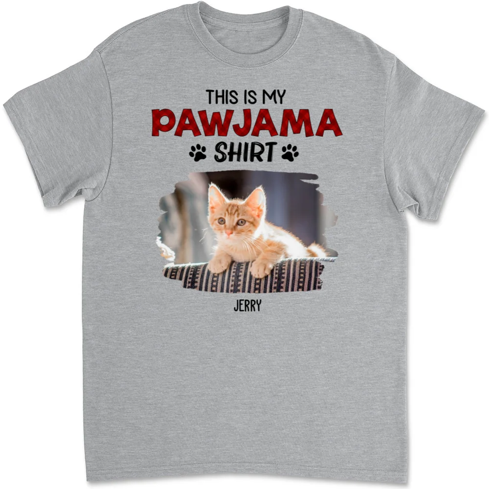 Cat Pawjama Shirt New Style Photo - Personalized Custom Unisex T-Shirt - Image 6