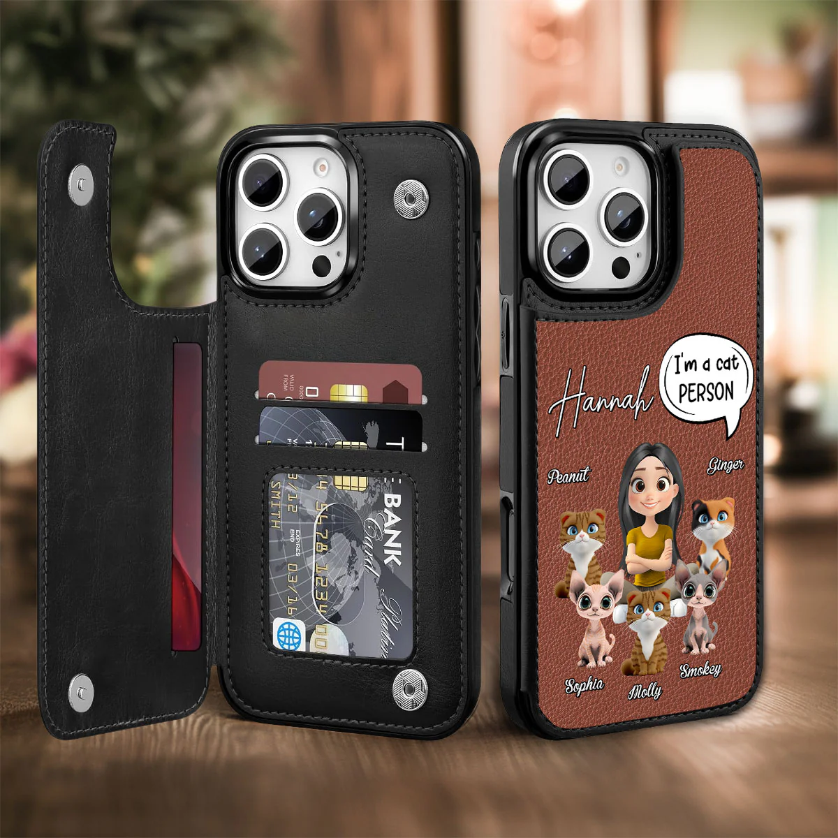 Cat Person I Am - Personalized Custom Leather Phone Case - Image 3