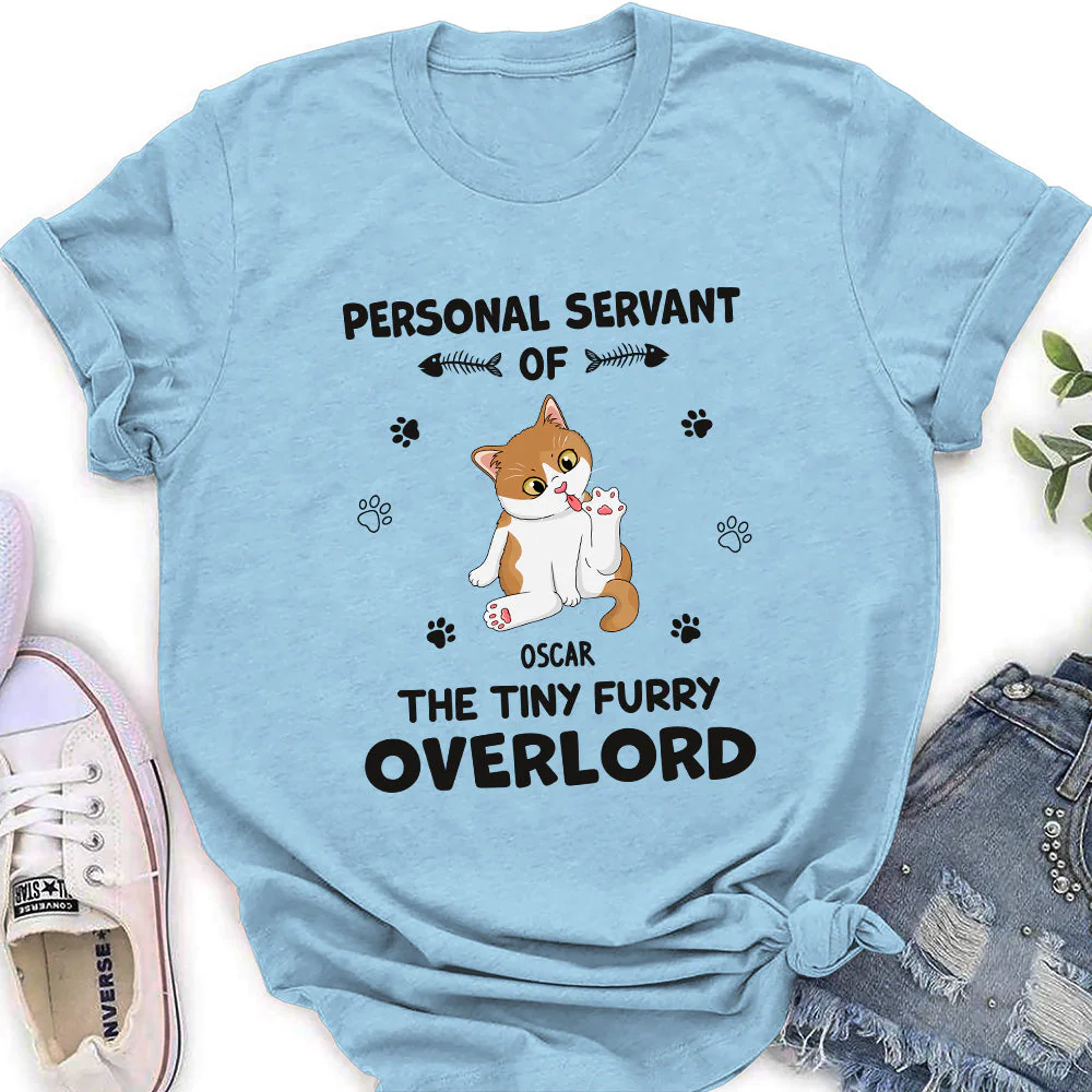 Cat Personal Servant - Personalized Custom Women's T-shirt - Image 4