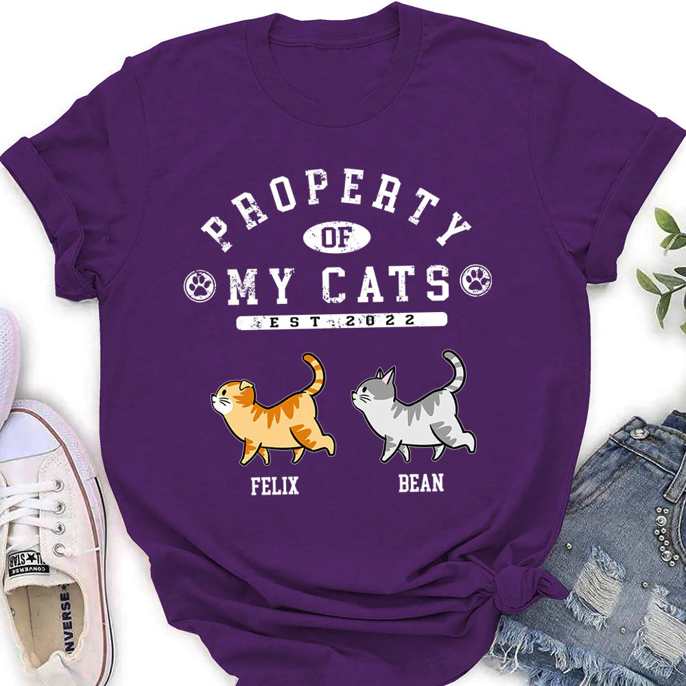 Cat Property - Personalized Custom Women's T-shirt - Image 2