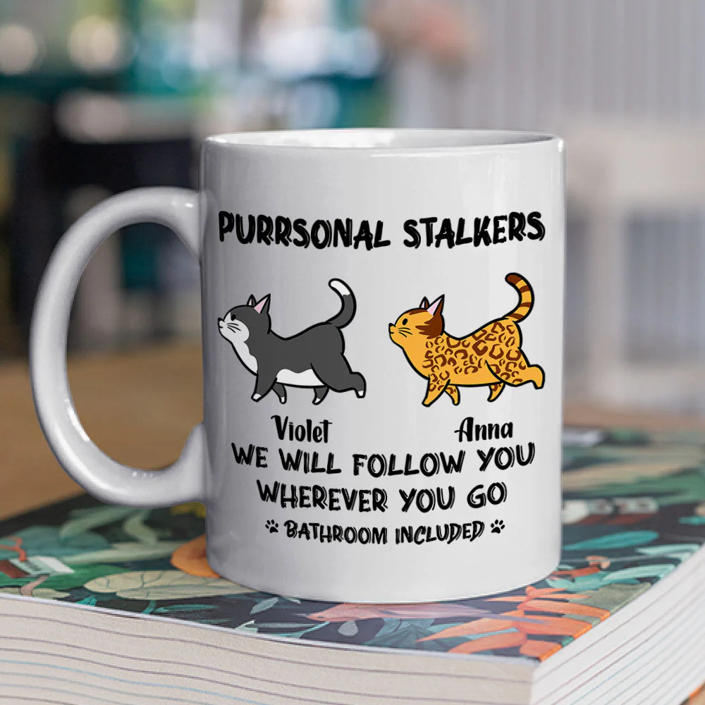 Cat Purrsonal Stalker - Personalized Custom Coffee Mug - Image 2