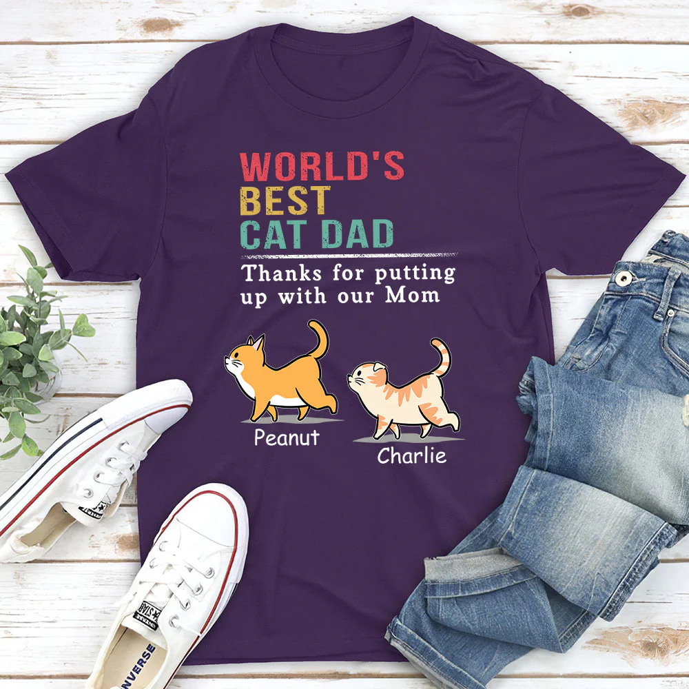 Cat Putting Up With Mom - Personalized Custom Unisex T-shirt - Image 2