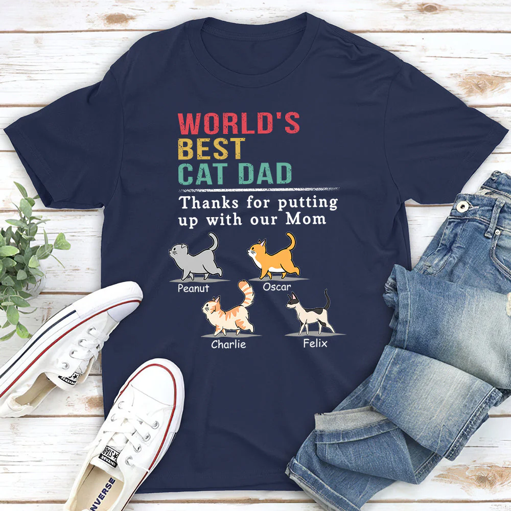 Cat Putting Up With Mom - Personalized Custom Unisex T-shirt - Image 3