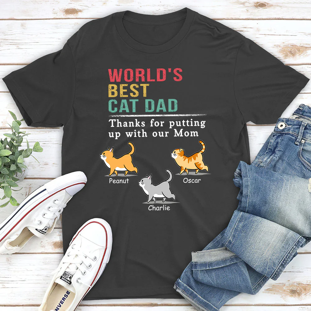 Cat Putting Up With Mom - Personalized Custom Unisex T-shirt - Image 4