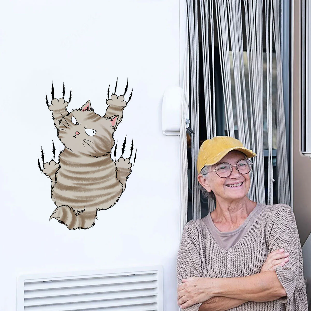 Cat Scratching - Personalized Custom Decal - Image 2