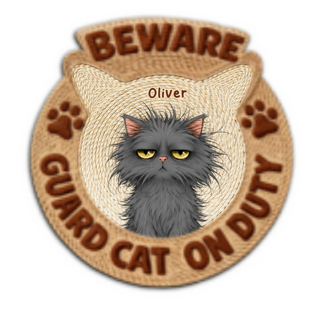 Cat Security On Duty - Personalized Custom Doormat - Image 9