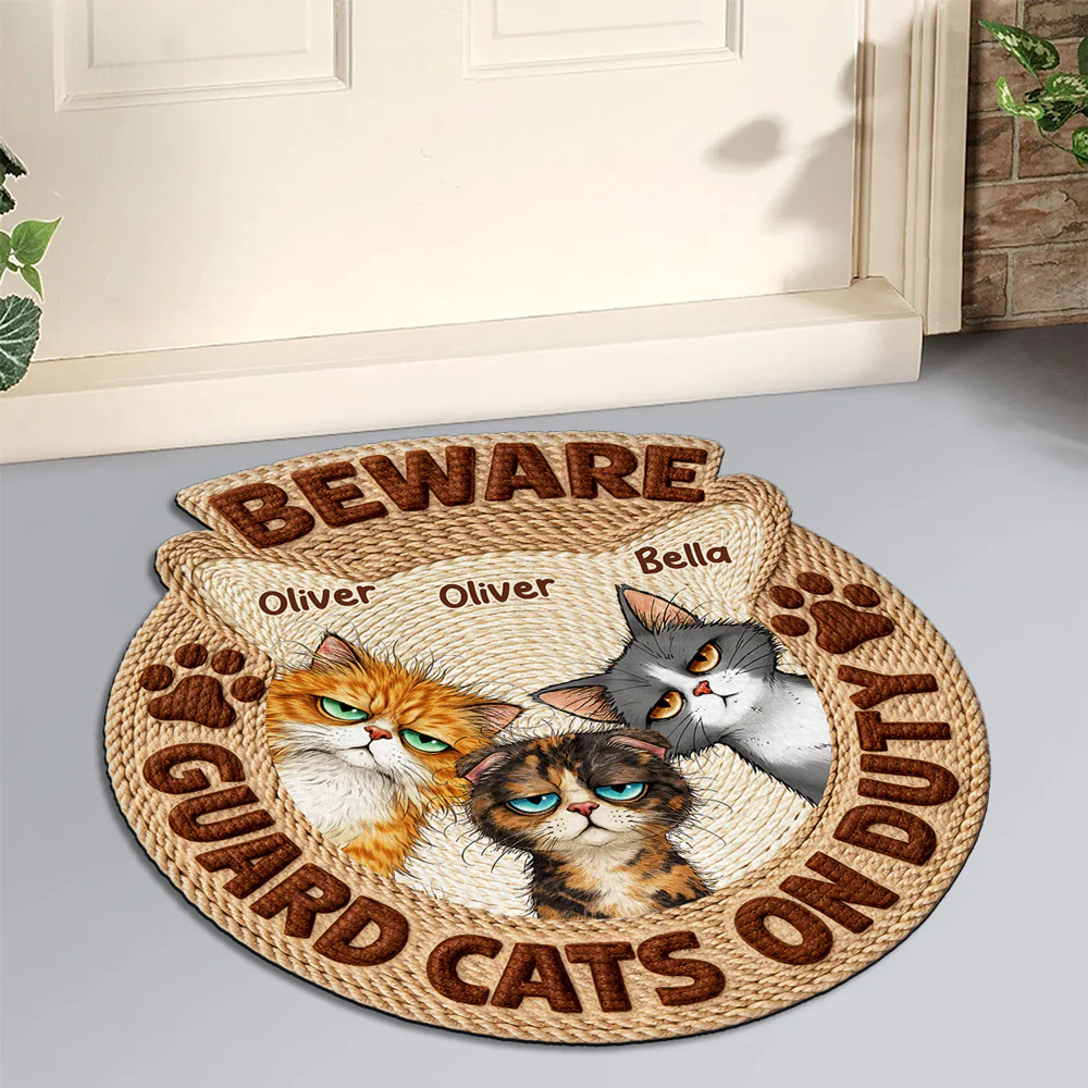 Cat Security On Duty Photo - Personalized Custom Doormat - Image 6
