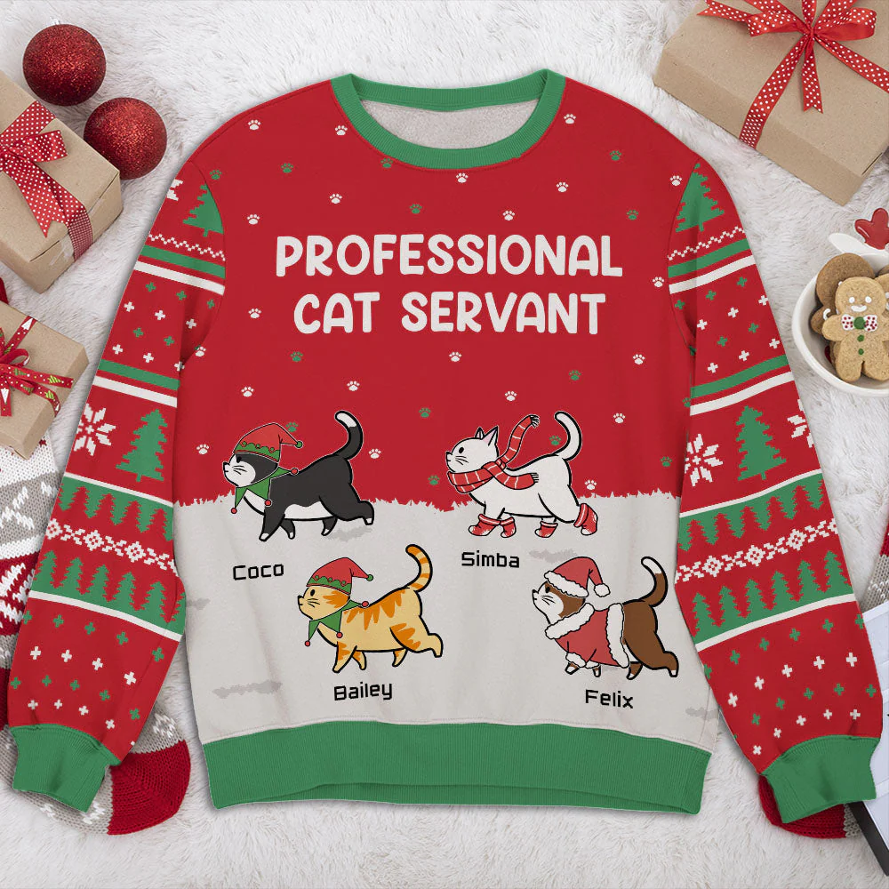 Cat Servant - Personalized Custom All-Over-Print Sweatshirt - Image 2
