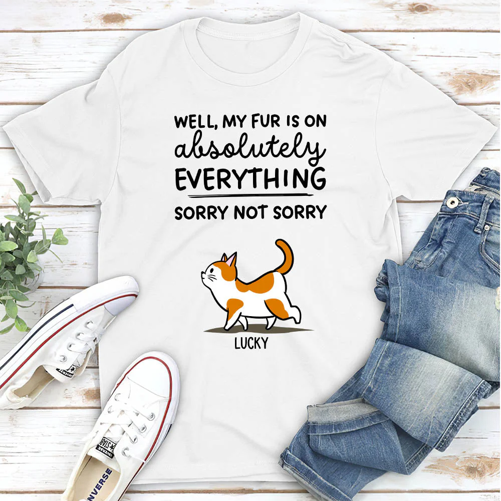 Cat Sorry Not Sorry - Personalized Custom Unisex T-shirt - Image 2