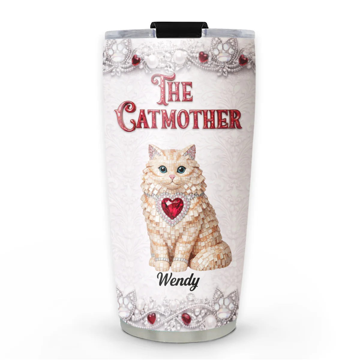 Cat Sparkling Gems - Personalized Custom 3D Effect Tumbler