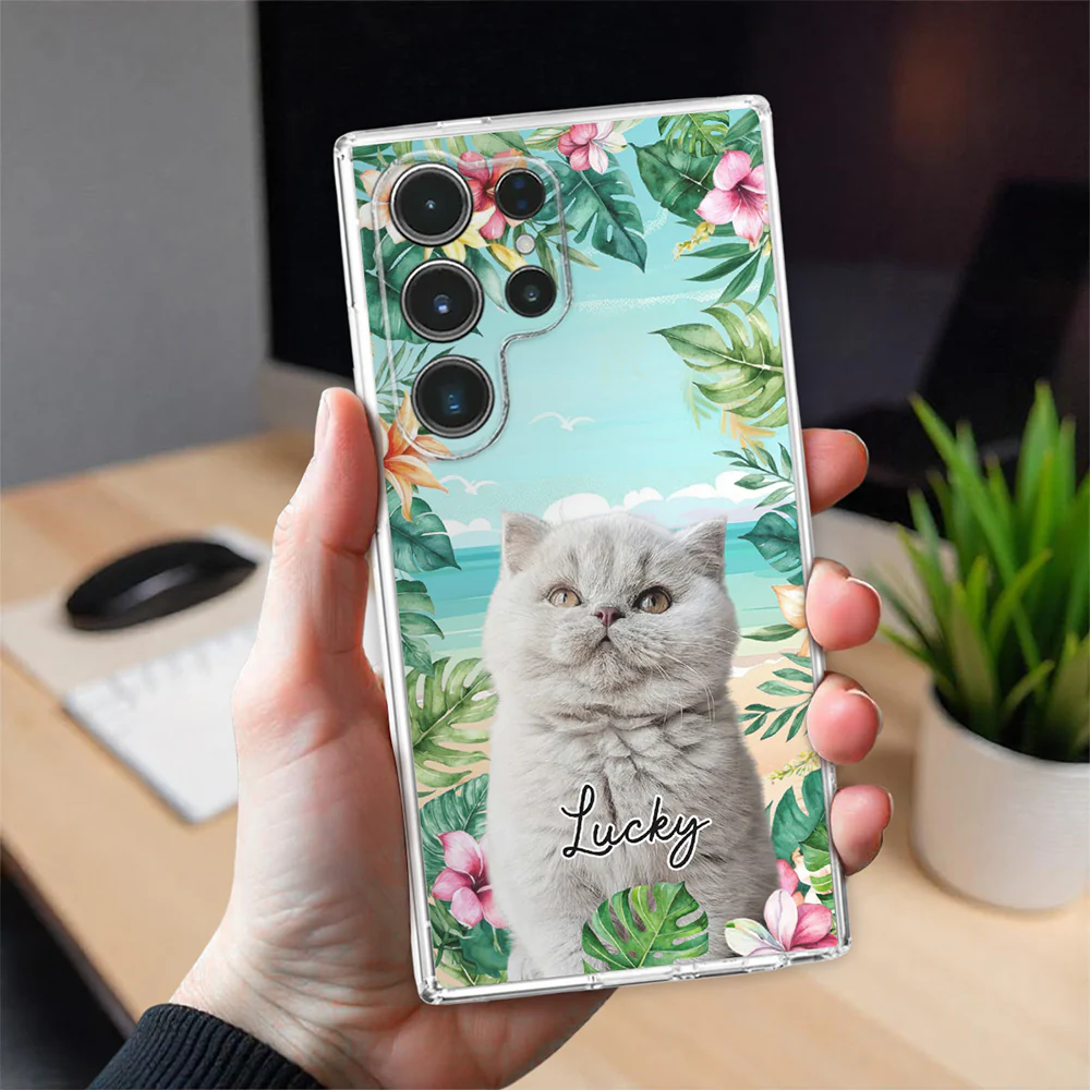 Cat Summer Photo - Personalized Custom Phone Case - Image 3