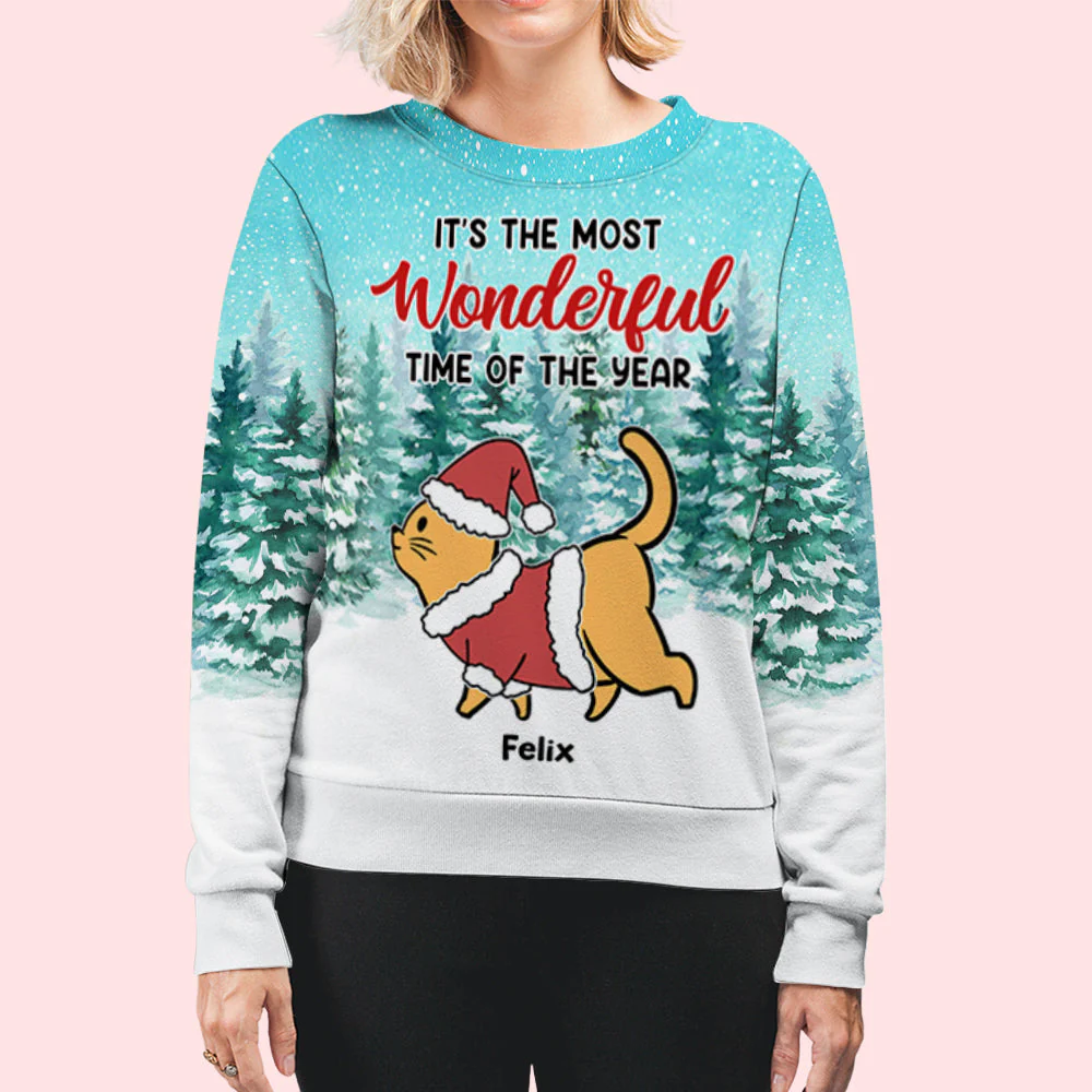 Cat Walking - Personalized Custom All-Over-Print Sweatshirt - Image 5