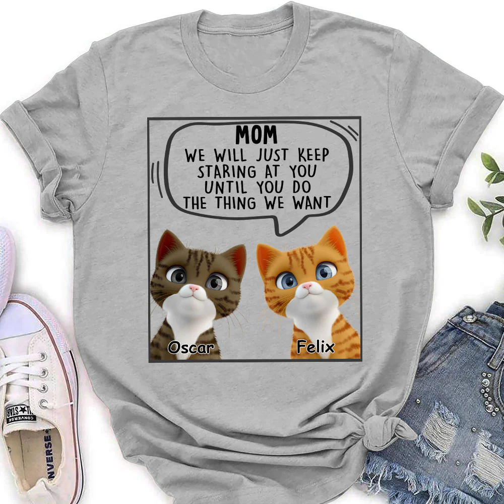Cat Will Just Keep Staring - Personalized Custom Women's T-Shirt - Image 3