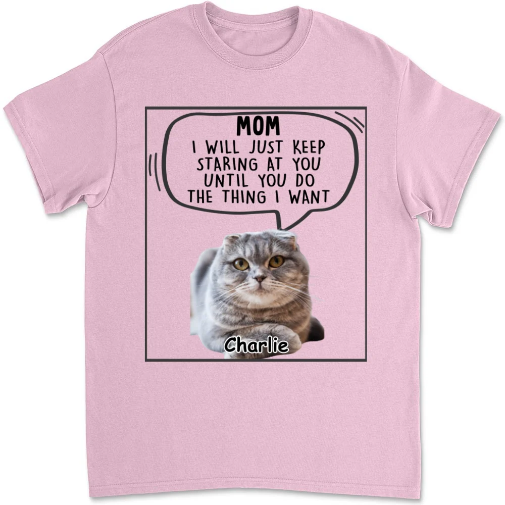 Cat Will Just Keep Staring Photo - Personalized Custom Unisex T-shirt - Image 7