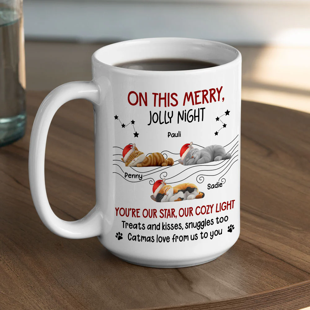 Catmas Love From Me - Personalized Custom Coffee Mug - Image 3
