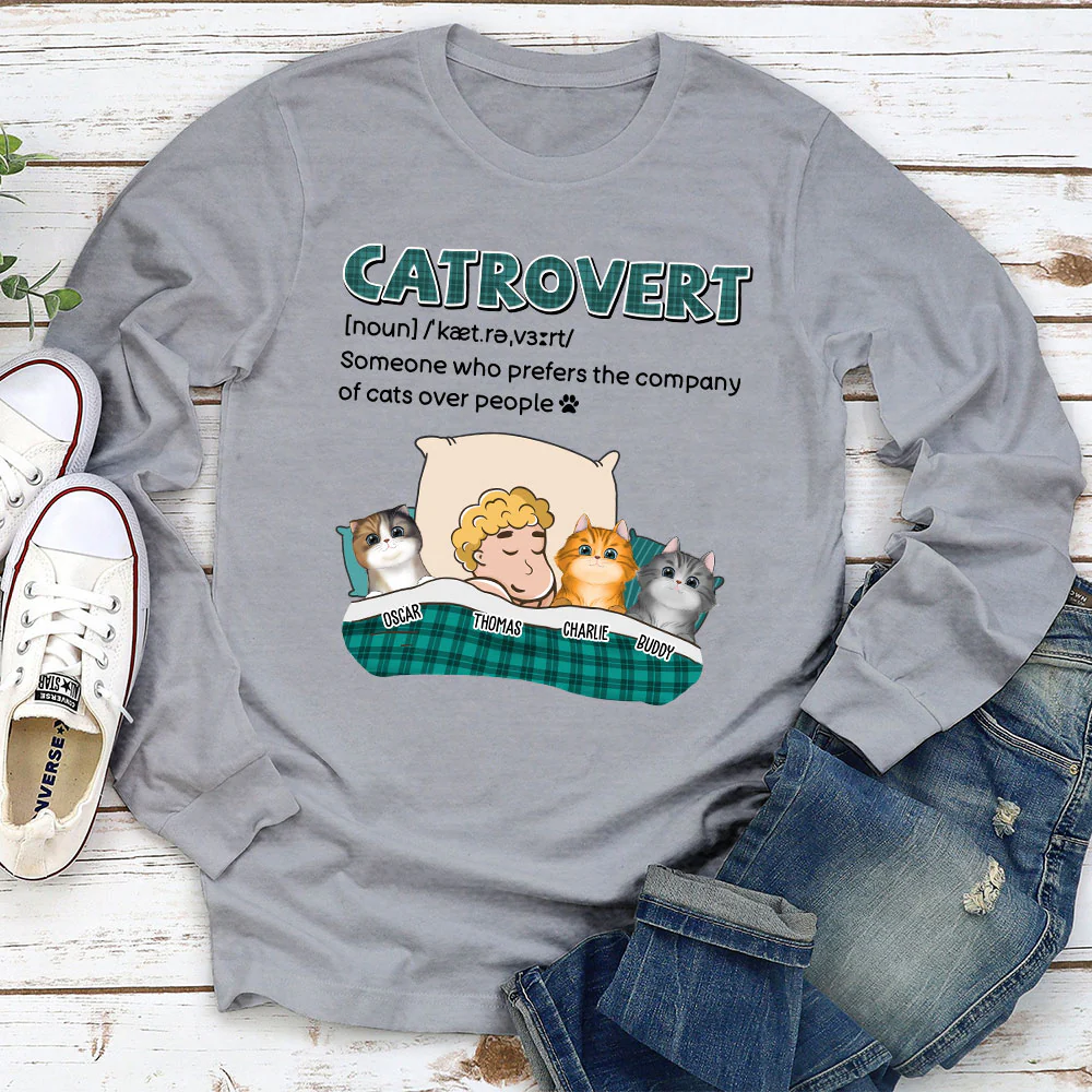 Catrovert - Personalized Custom Long Sleeve T-shirt - Image 3