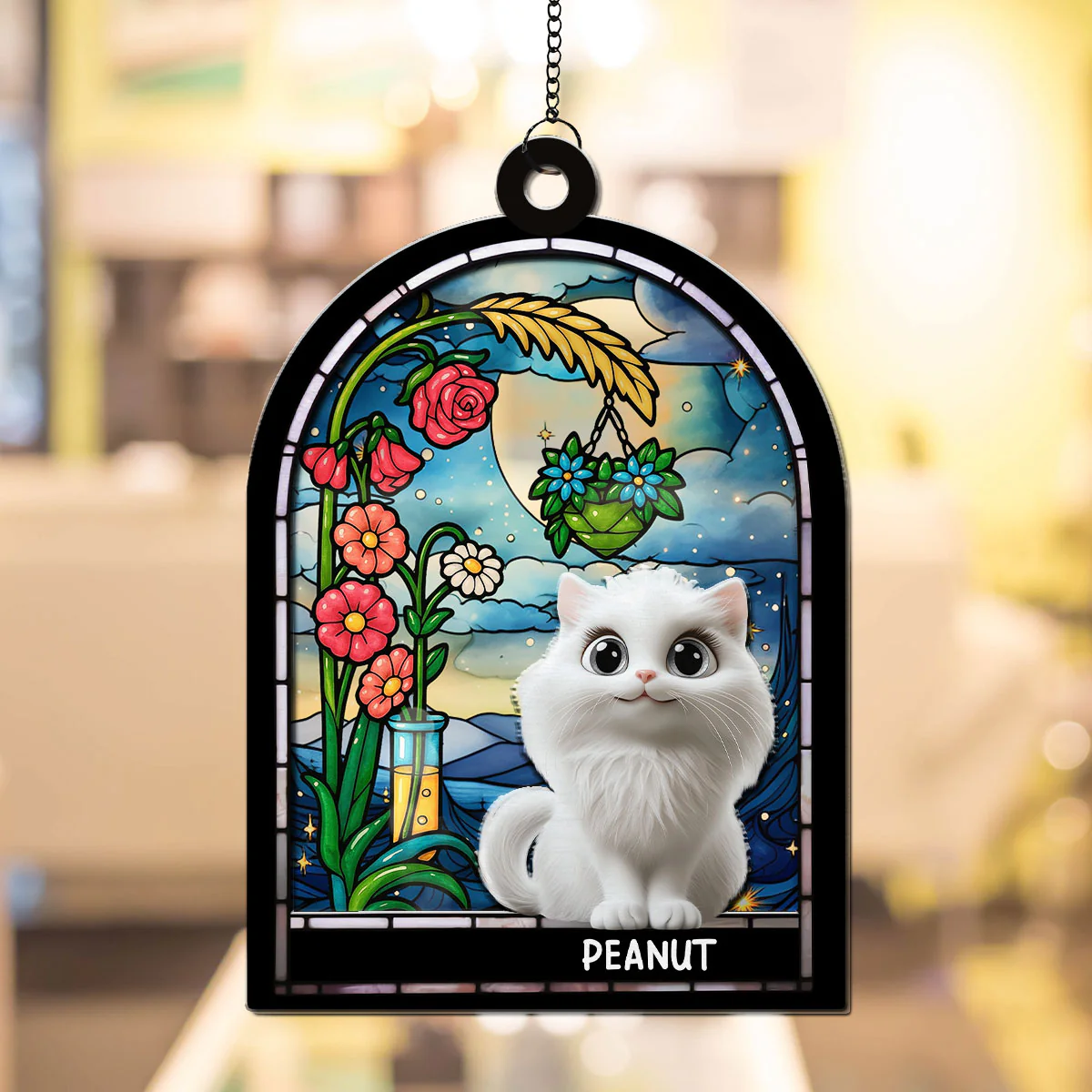 Cats Beside The Window - Personalized Custom Suncatcher - Image 3