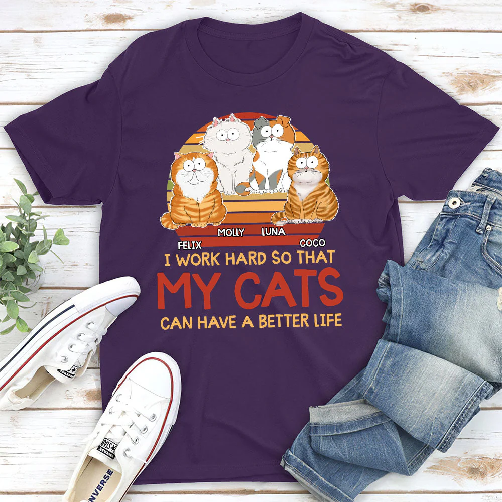 Cats Better Life - Personalized Custom Unisex T-shirt - Image 5