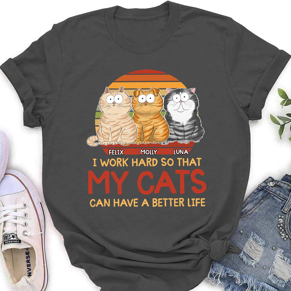 Cats Better Life - Personalized Custom Women's T-shirt - Image 4