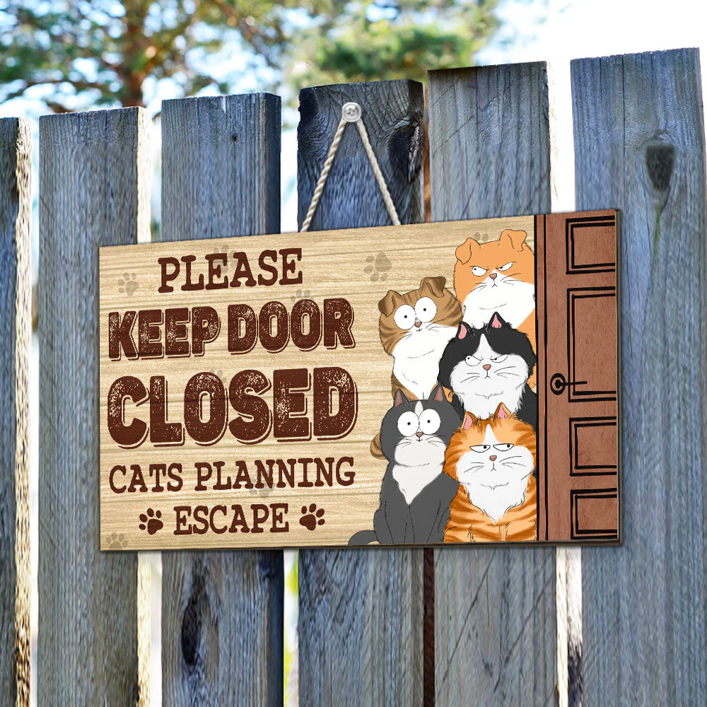 Cats Escape - Personalized Custom Wood Sign - Image 3