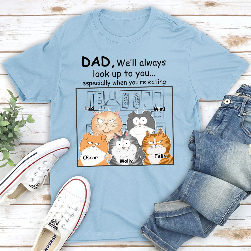 Cats Look Up To You - Personalized Custom Unisex T-shirt - Image 3