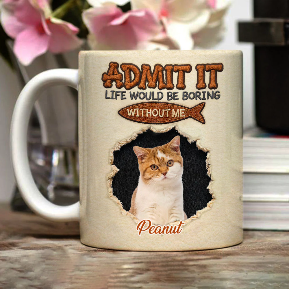 Cats Make Life Less Boring Photo - Personalized Custom Coffee Mug