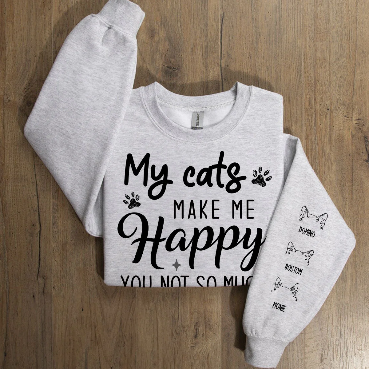 Cats Make Me Happy - Personalized Custom Sweatshirt - Image 5