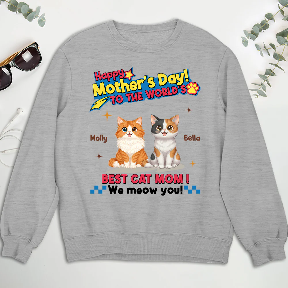 Cats Mom Forever - Personalized Custom Sweatshirt - Image 3