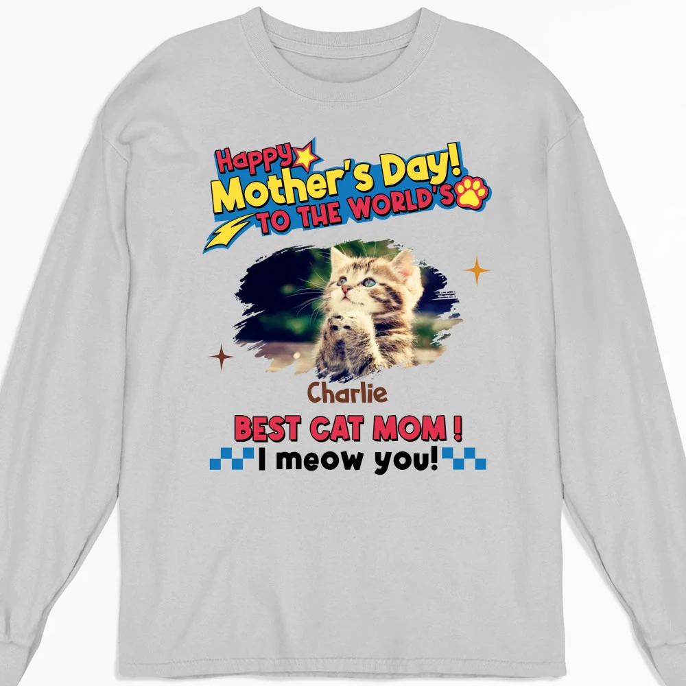 Cats Mom Forever Photo - Personalized Custom Long Sleeve T-shirt - Image 4