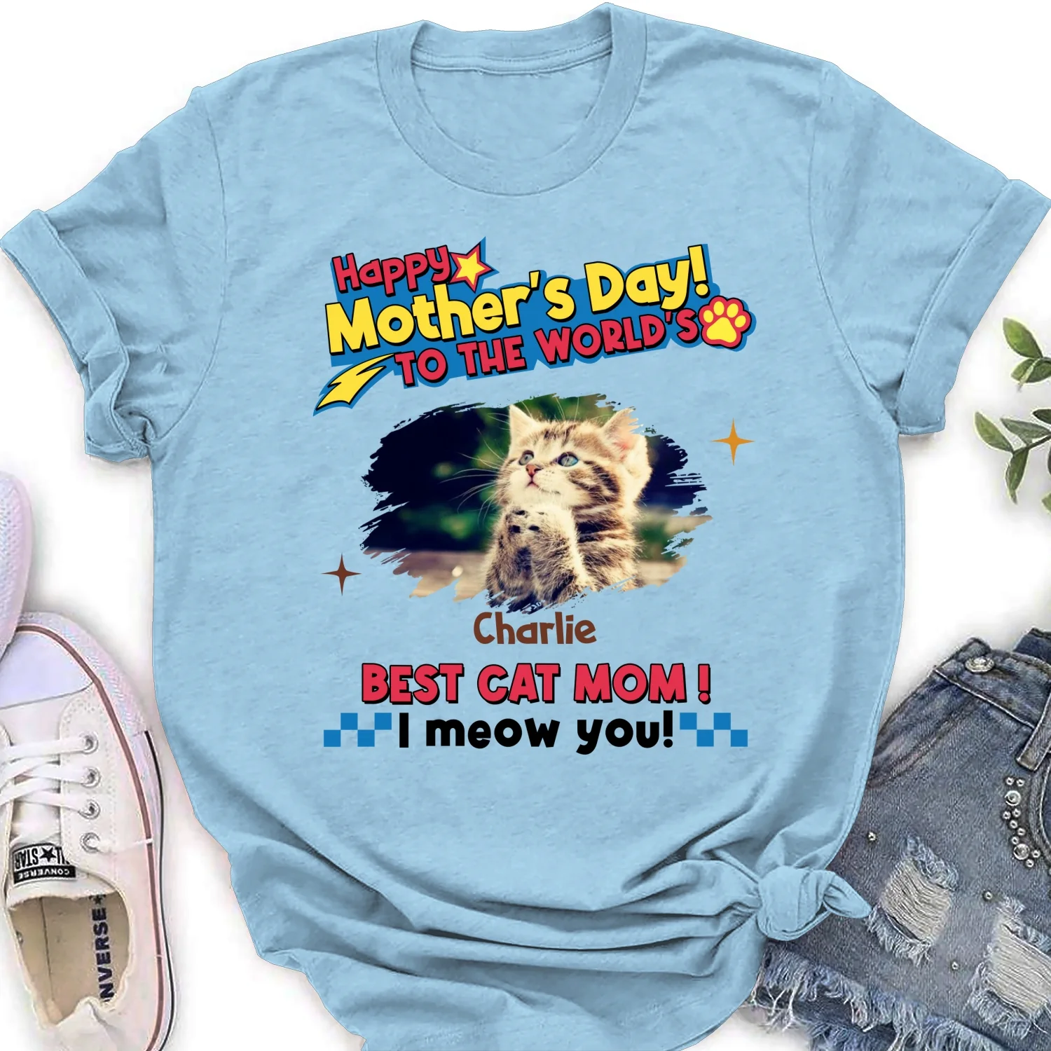 Cats Mom Forever Photo - Personalized Custom Women's T-shirt - Image 9