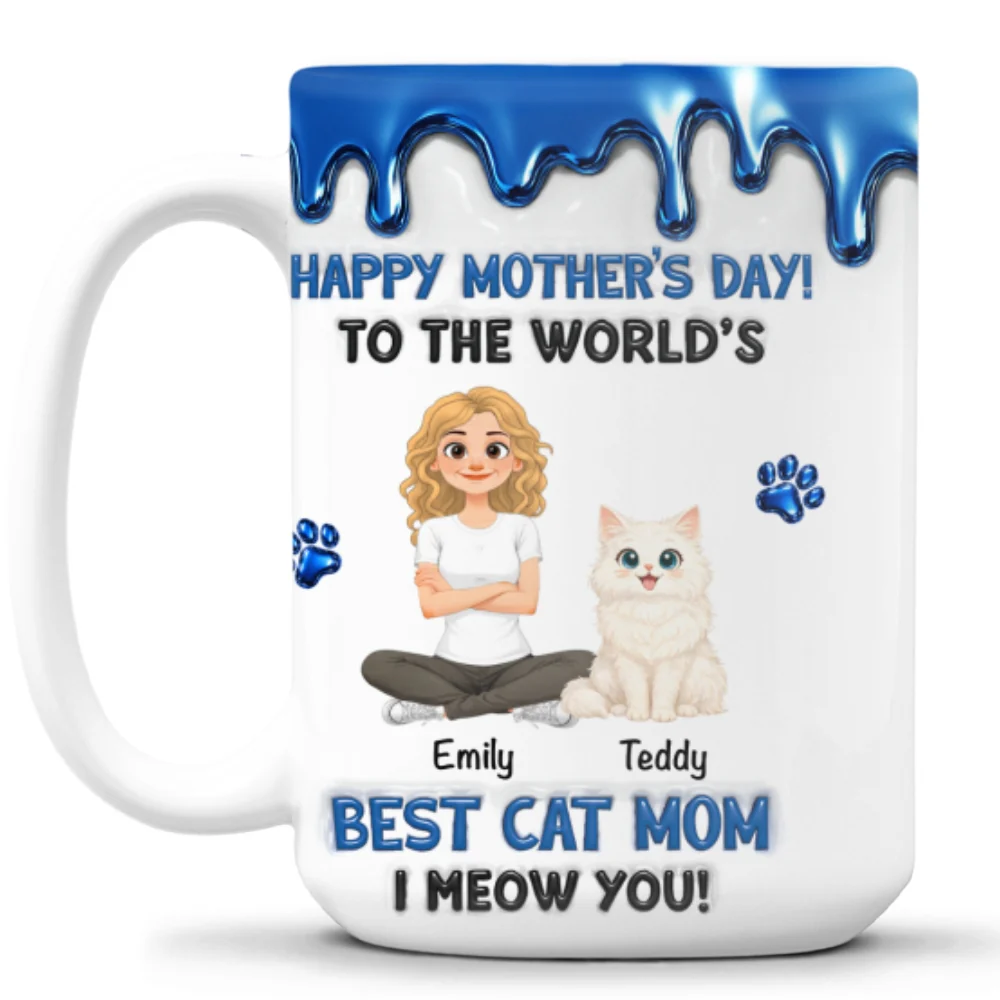 Cats Mom Special Day - Personalized Custom 3D Effect Mug - Image 9