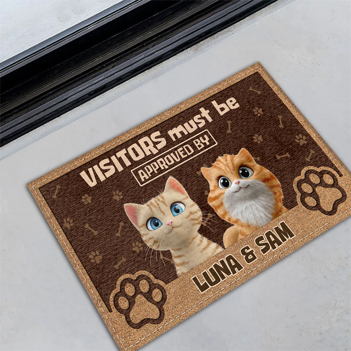 Cats Permission To Come In - Personalized Custom Doormat - Image 4