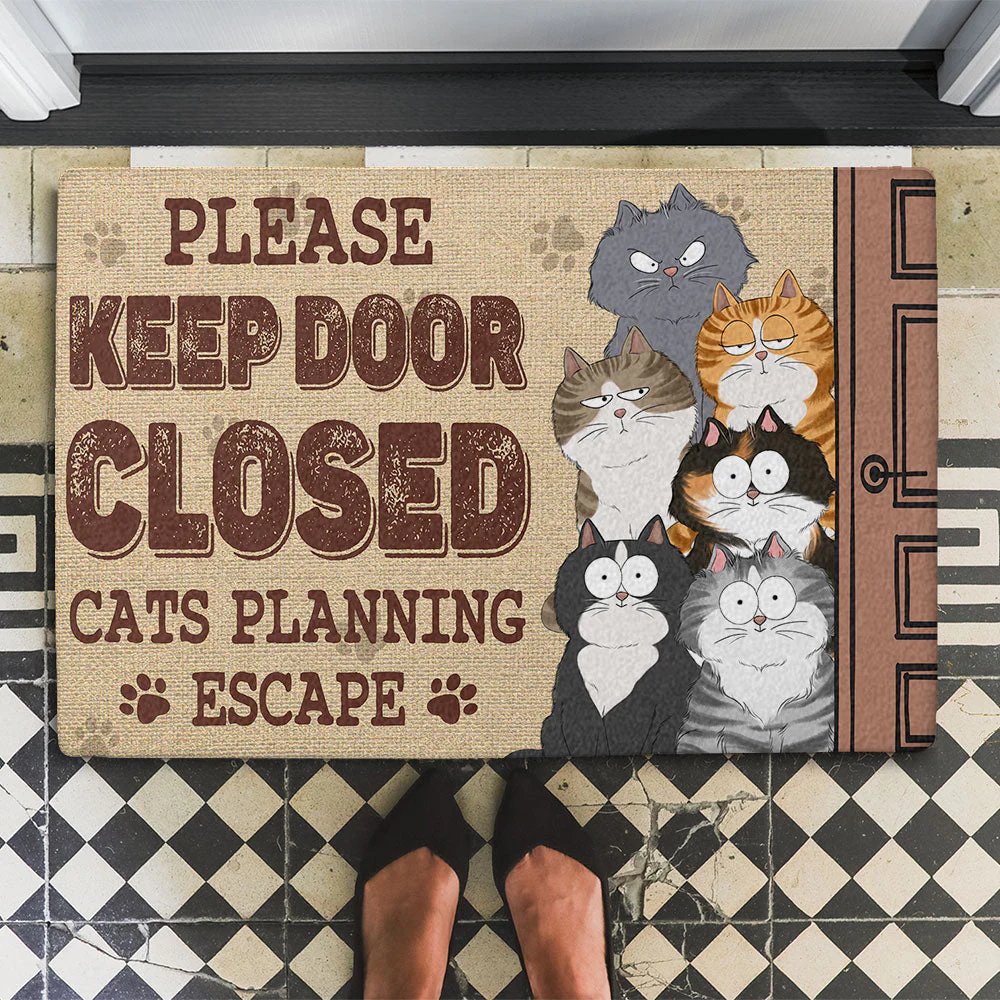 Cats Planning 2 - Personalized Custom Doormat - Image 5