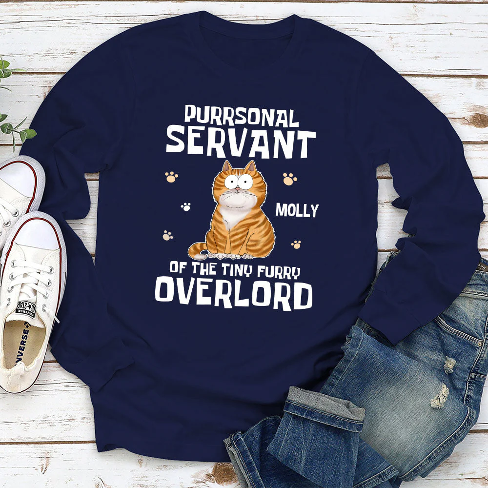 Cats Purrsonal Servant - Personalized Custom Long Sleeve T-shirt - Image 2