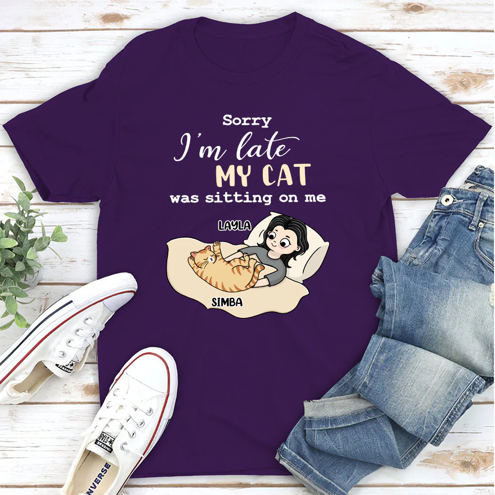Cats Sitting On Me - Personalized Custom Unisex T-shirt - Image 3