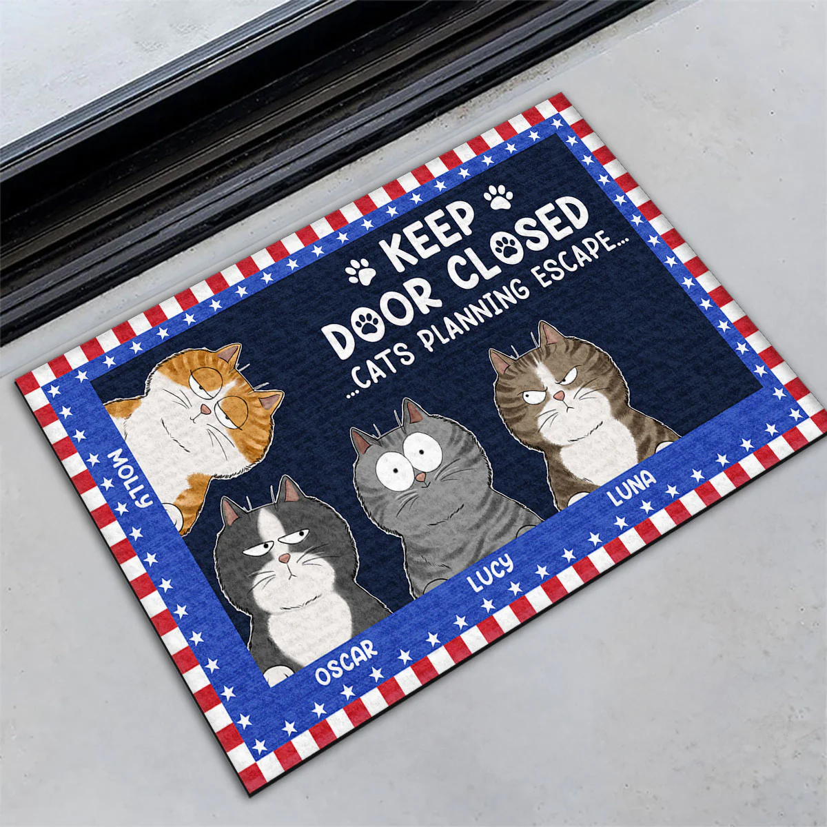 Cats Want To Escape - Personalized Custom Doormat - Image 2