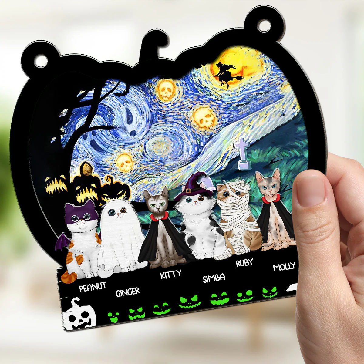Cats Witch - Personalized Custom Suncatcher - Image 4